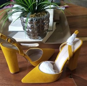 NIB Yellow Sling back Heels